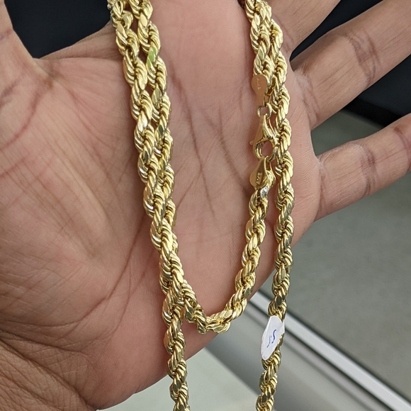 10kt real gold rope chain 5.5mm 22 inch - Picture 3 of 12